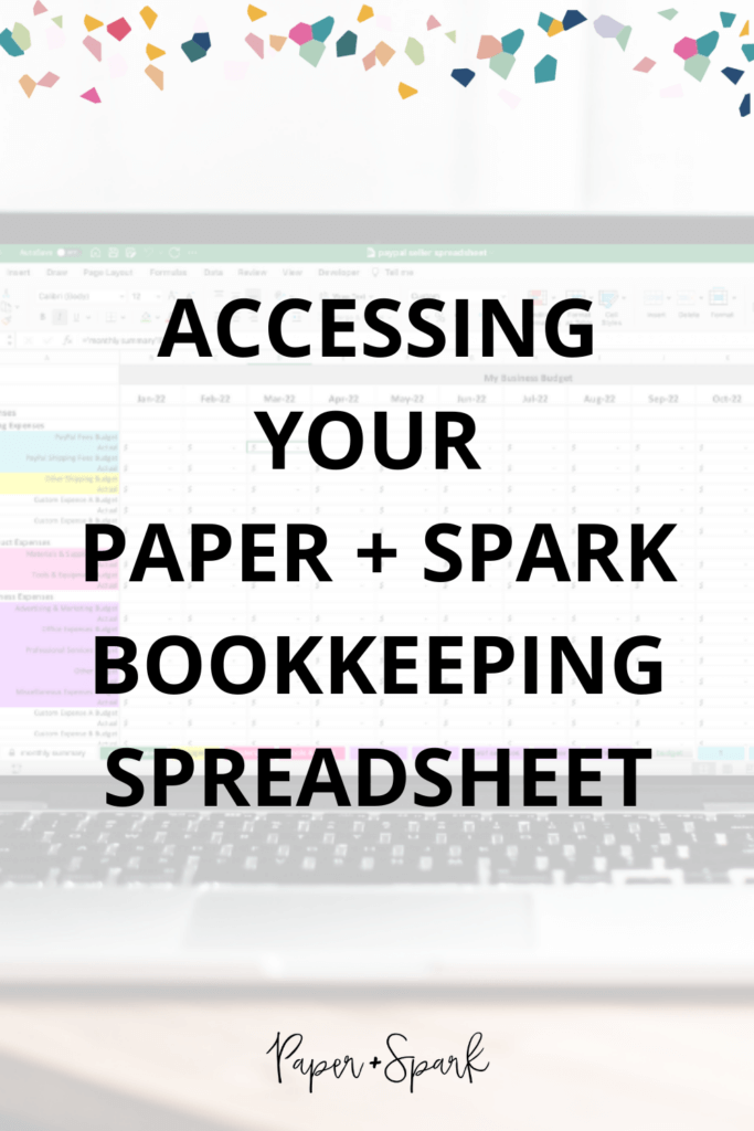 paper and spark bookkeeping spreadsheets