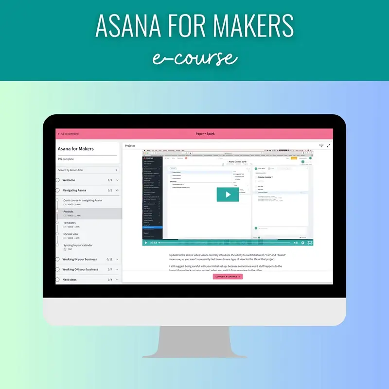 Asana for Makers from Paper + Spark