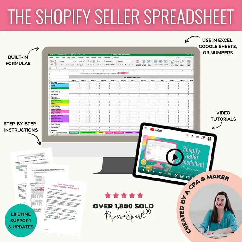 The Shopify Seller Spreadsheet from Paper + Spark