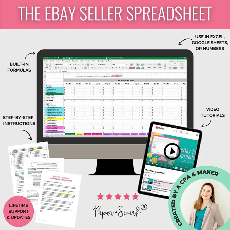 The eBay Seller Spreadsheet from Paper + Spark